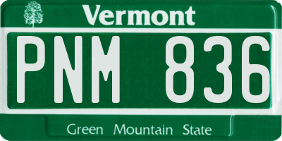 VT license plate PNM836