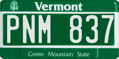 VT license plate PNM837