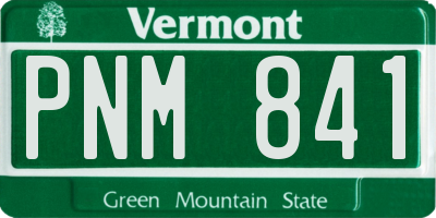 VT license plate PNM841