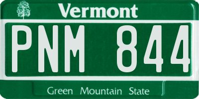 VT license plate PNM844