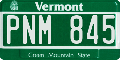 VT license plate PNM845