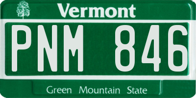 VT license plate PNM846