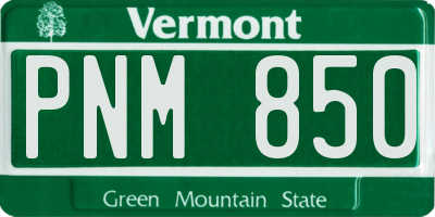 VT license plate PNM850