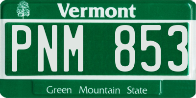 VT license plate PNM853