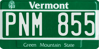 VT license plate PNM855