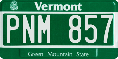 VT license plate PNM857