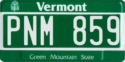 VT license plate PNM859
