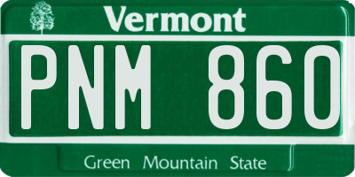 VT license plate PNM860
