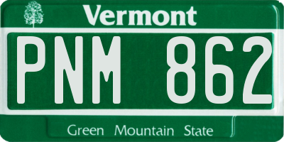 VT license plate PNM862