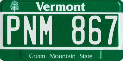 VT license plate PNM867