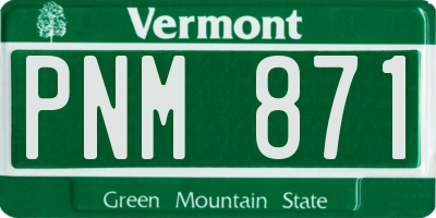 VT license plate PNM871
