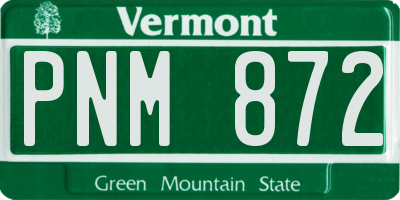 VT license plate PNM872