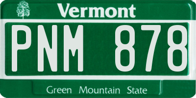 VT license plate PNM878