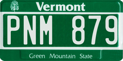 VT license plate PNM879