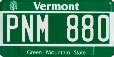 VT license plate PNM880