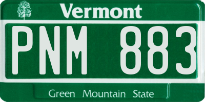 VT license plate PNM883