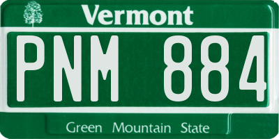 VT license plate PNM884
