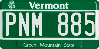 VT license plate PNM885