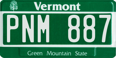 VT license plate PNM887