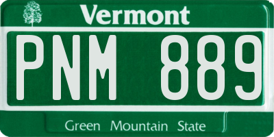 VT license plate PNM889