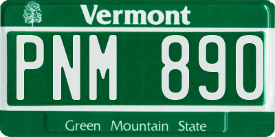 VT license plate PNM890