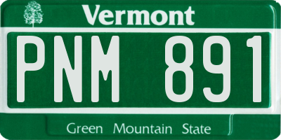 VT license plate PNM891
