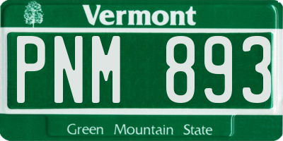 VT license plate PNM893