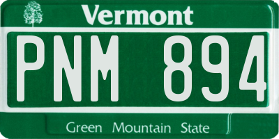VT license plate PNM894