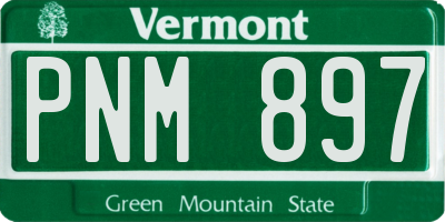 VT license plate PNM897