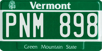 VT license plate PNM898
