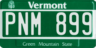 VT license plate PNM899