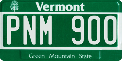 VT license plate PNM900