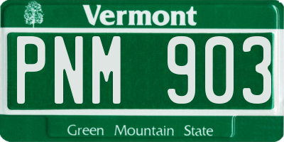 VT license plate PNM903