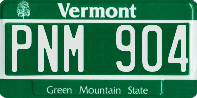 VT license plate PNM904