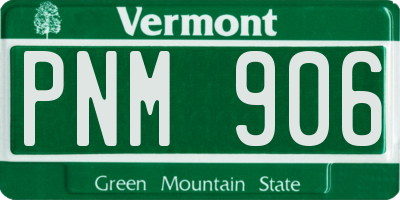 VT license plate PNM906