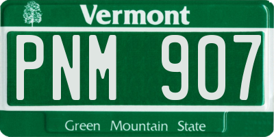 VT license plate PNM907