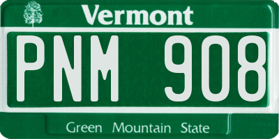 VT license plate PNM908