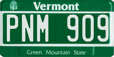 VT license plate PNM909