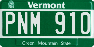 VT license plate PNM910