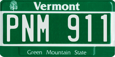 VT license plate PNM911