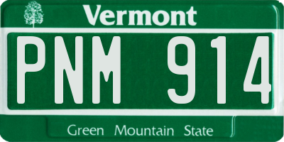 VT license plate PNM914