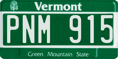 VT license plate PNM915