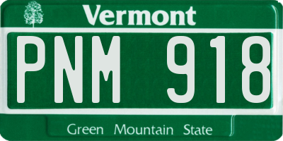 VT license plate PNM918