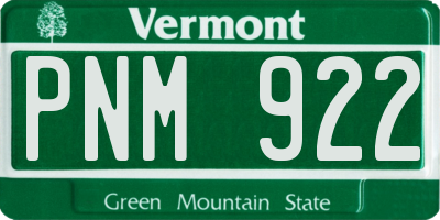 VT license plate PNM922
