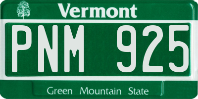 VT license plate PNM925