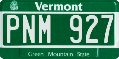 VT license plate PNM927