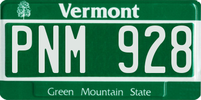 VT license plate PNM928