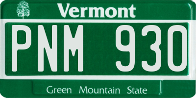 VT license plate PNM930