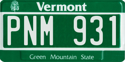 VT license plate PNM931