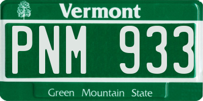 VT license plate PNM933